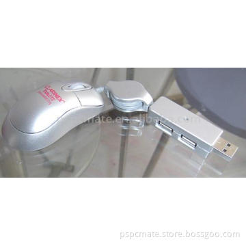 Mini Optical Mouse with 2 Port USB Hub